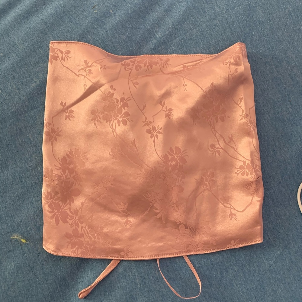 shein lace up tube top